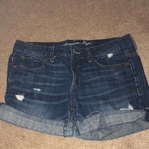 American eagle ripped cuffed shorts